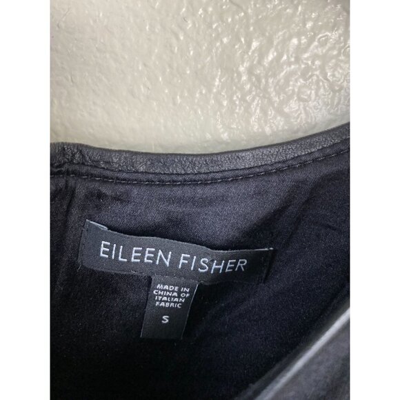 Eileen Fisher Black Sheath Dress Womens sz Small Minimalist Contemporary Neutral - Picture 3 of 14